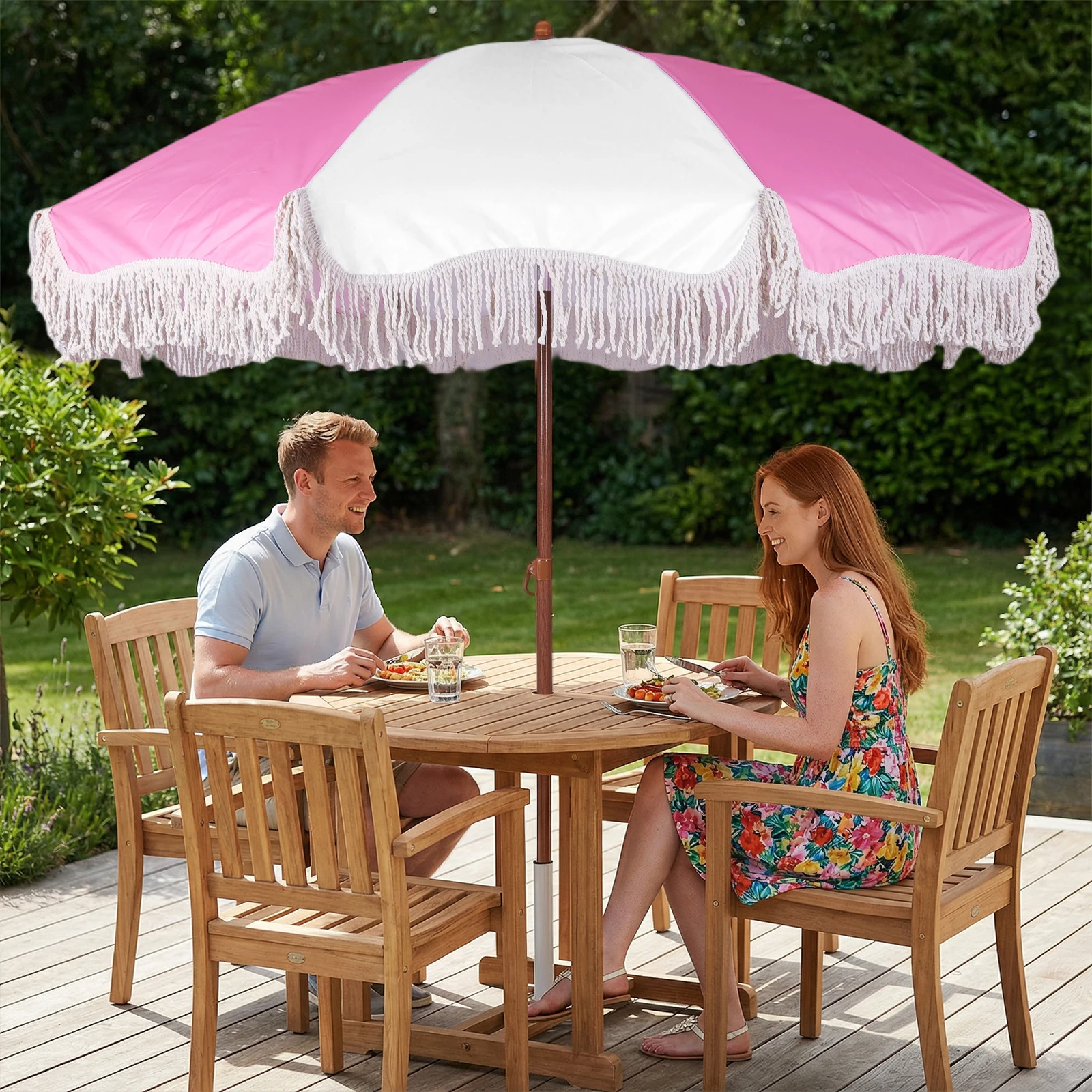 

Пляжный зонт в стиле бохо с бахромой, регулируемый, многофункциональный, портативный, для сада, стола, бассейна