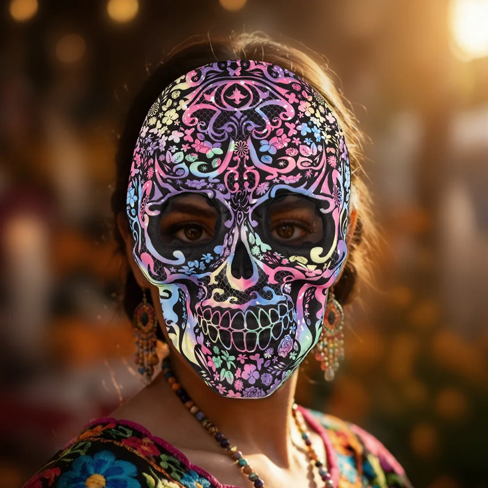 Horror Clown Skull Pumpkin Witch Masks Halloween Robot Half Face Masks Scary Flower Skull Party Carnival Costumes Helemet Props