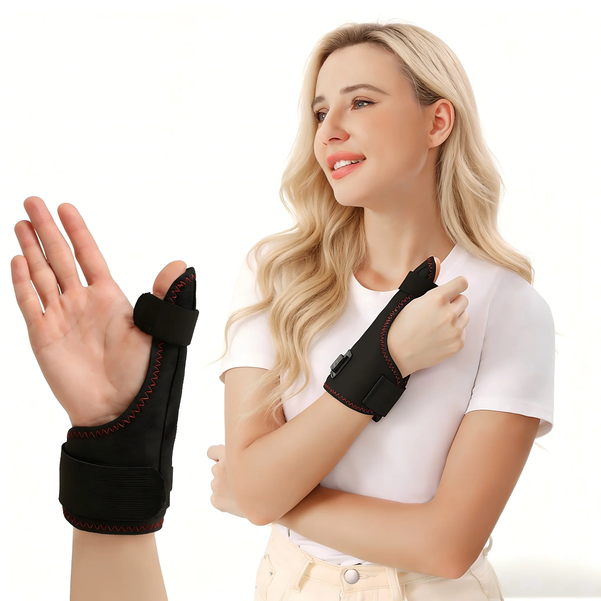 Electric Heating Thumb Support - Vibration Massager Hot Compress Relieves Wrist Fatigue Discomfort 3-Level Timer Tenosynovitis