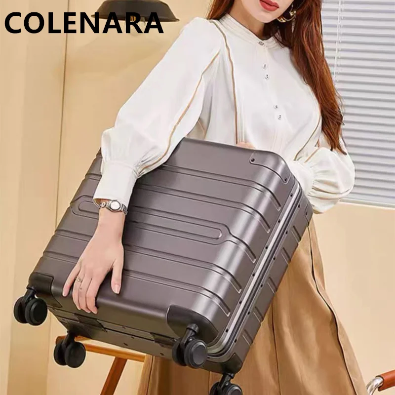 

KLQDZMS All Aluminum Magnesium Alloy Boarding Box 18 Inch Small Trolley Case Men's Cabin Luggage Business Travel Suitcase
