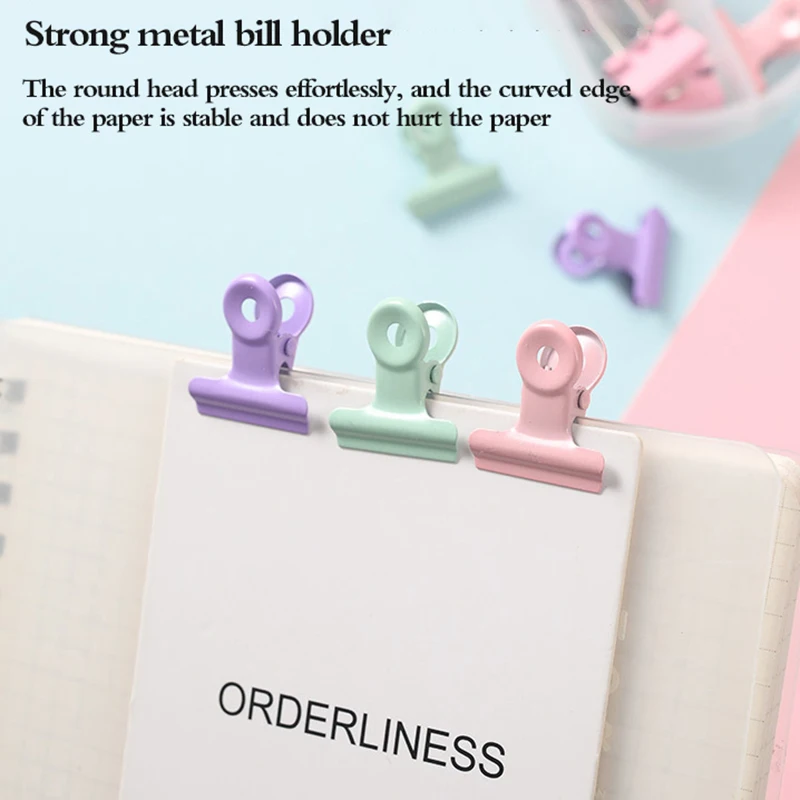 Color Paper Clips Effective Office Stationery Clip Bookmark Metal Office School Accessories pink kawaii