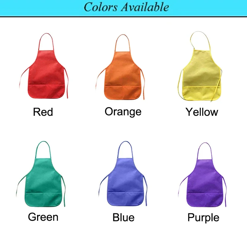 Waterproof Unisex Colorful Children Aprons Non-Woven Fabric Painting Pinafore Kids Apron For Activities Art Painting Class Craft