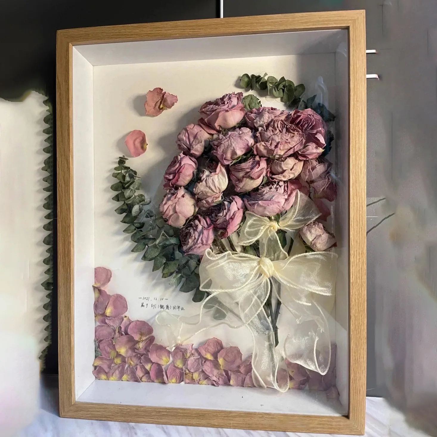 Preserved Flower and Dried Flower DIY Frame, Handmade Dried Flower Photo Frame Display Box, Hollow 3D Photo Frame, European-Style Frame, Photo Frame Stand, Gift