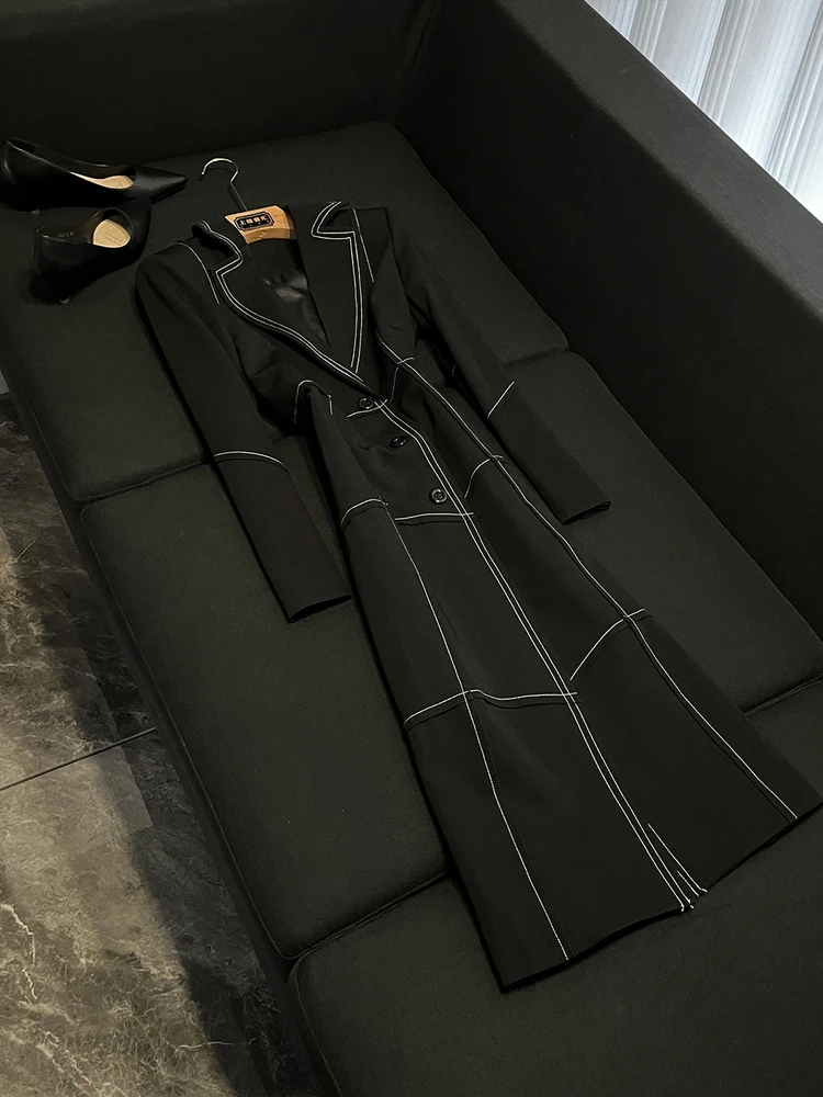 

Длинное женское пальто на заказ, осень-зима, новое длинное пальто с волнистым дизайном на пуговицах, irt Sve OK34