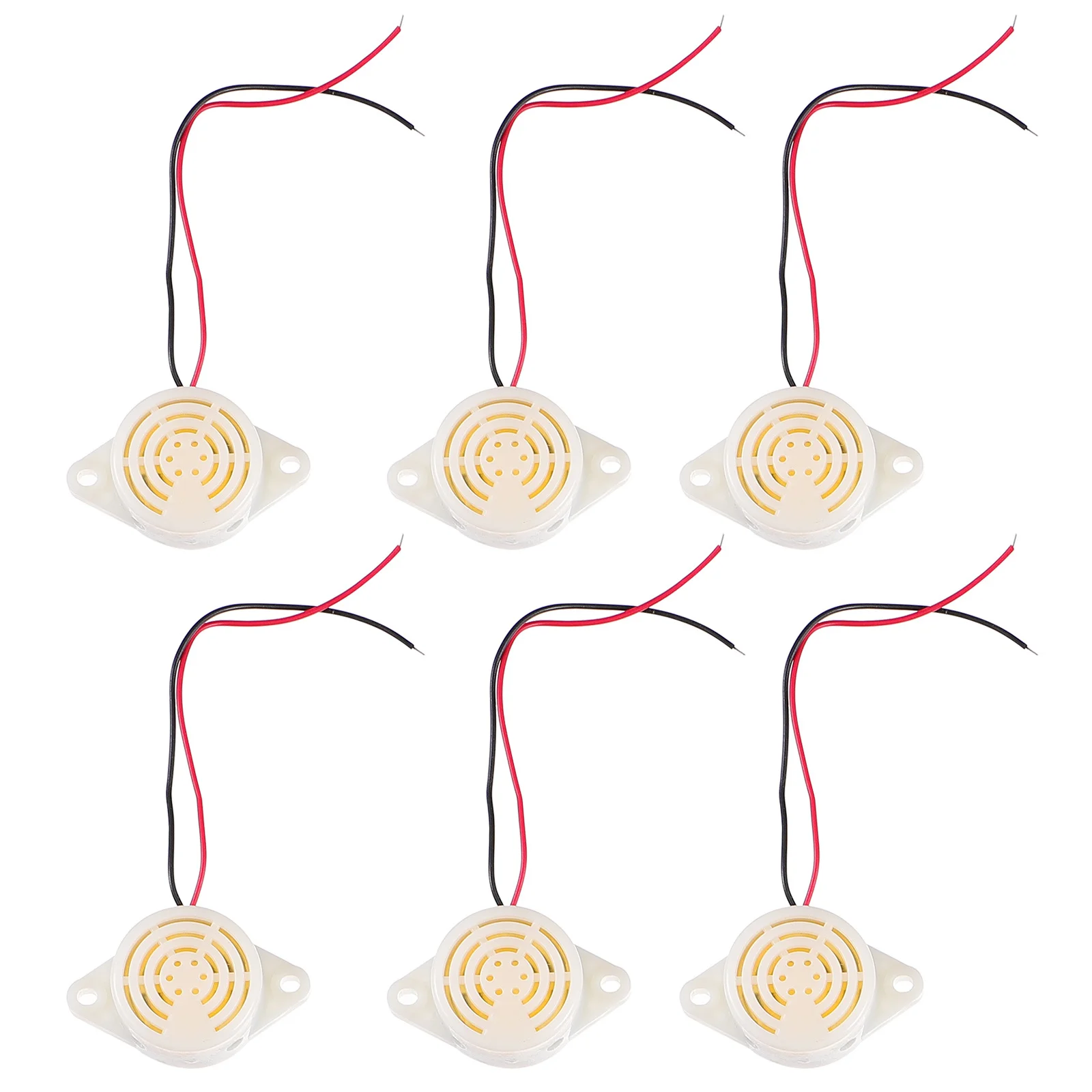 

6Pcs Piezoelectric Active Buzzer Alarm Electronic Plastic 3-24V Low Power Consumption Industrial Use Electronic Buzzer