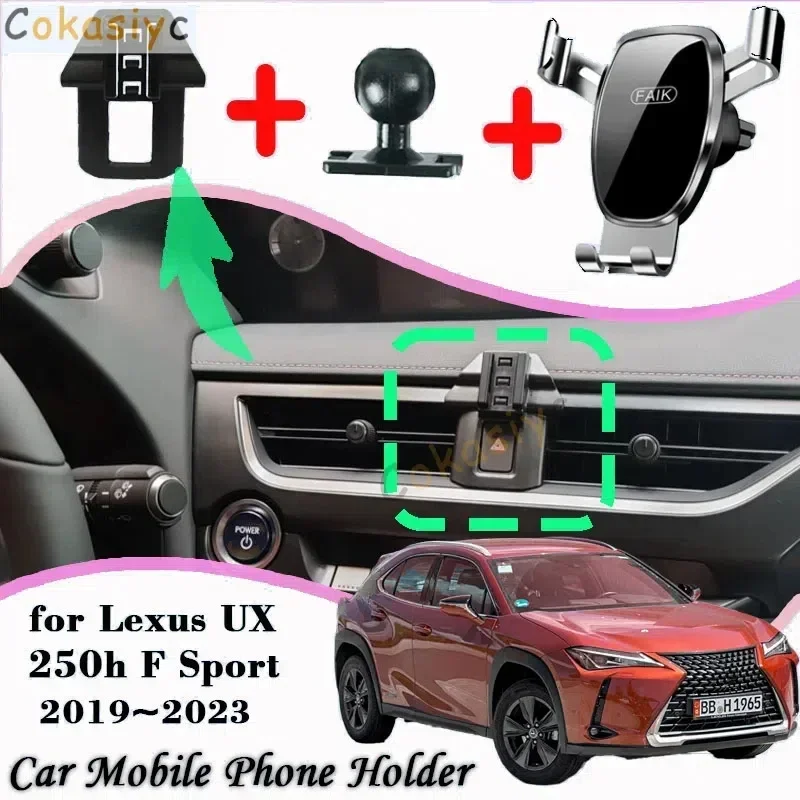 Автомобильный держатель мобильного телефона для Lexus UX 200 250h F Sport 300e ZA10 2019 ~ 2023 2022 Гравитационный навигационный кронштейн GPS-подставка Аксессуары