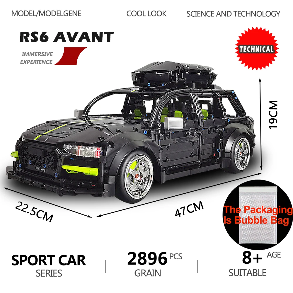 Technical R Avant Car Station Wagon Model Building Blocks MOC Bricks Simulation 1:10 Size Sports Car SUV Toys For Boys Kid Gifts