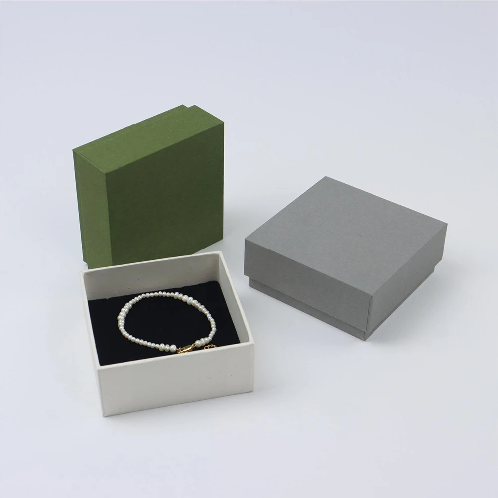 12pcs Wholesale Simple Fashion Cardboard Box Womens Jewelry Gifts Packaging Ring Earrings Display Storage Boxes with Sponge