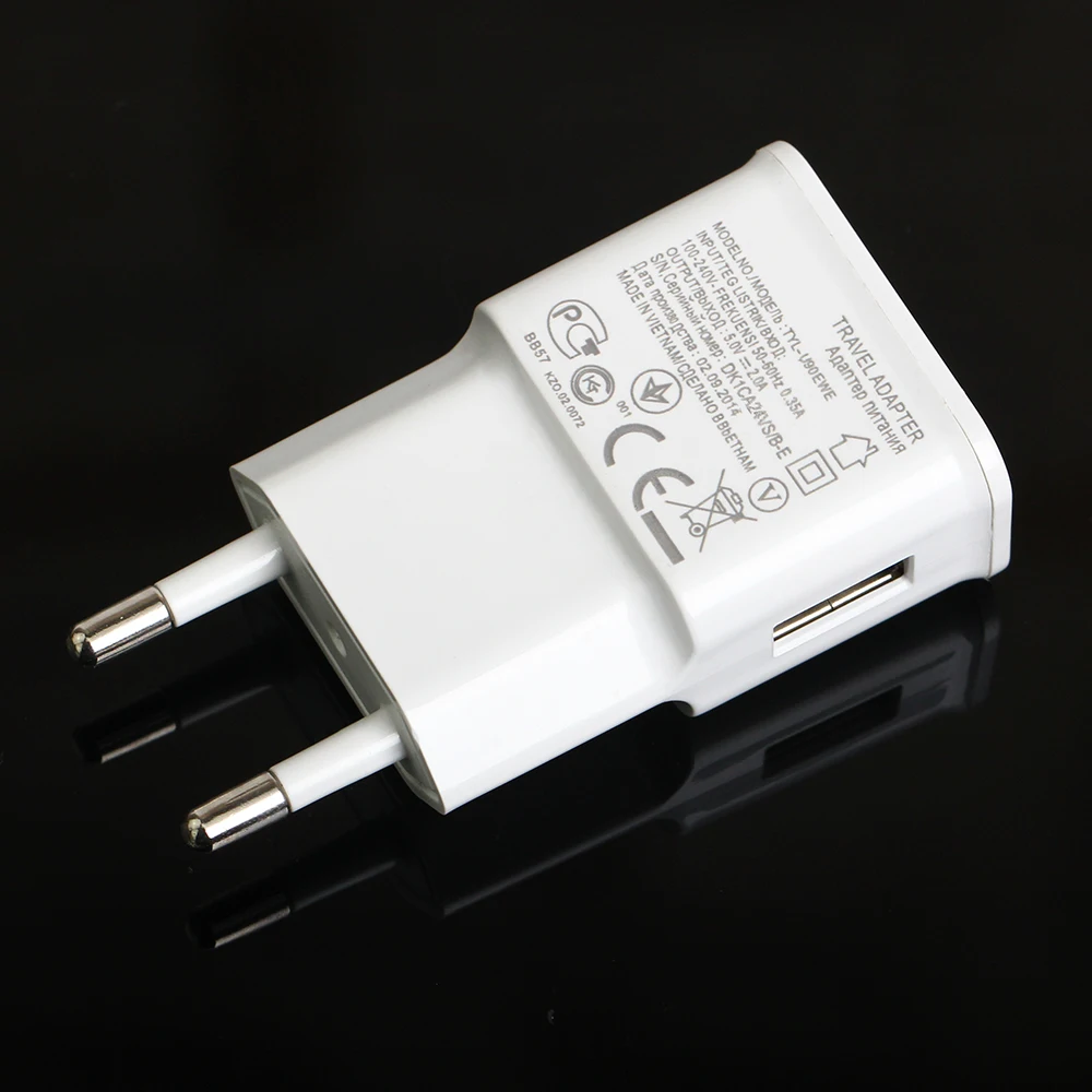 100pcs 5V 2A 1A AC USB Port Power Wall Charger 2 Amp Adapter Travel US EU Plug for Samsung Wall Charger Wholesale