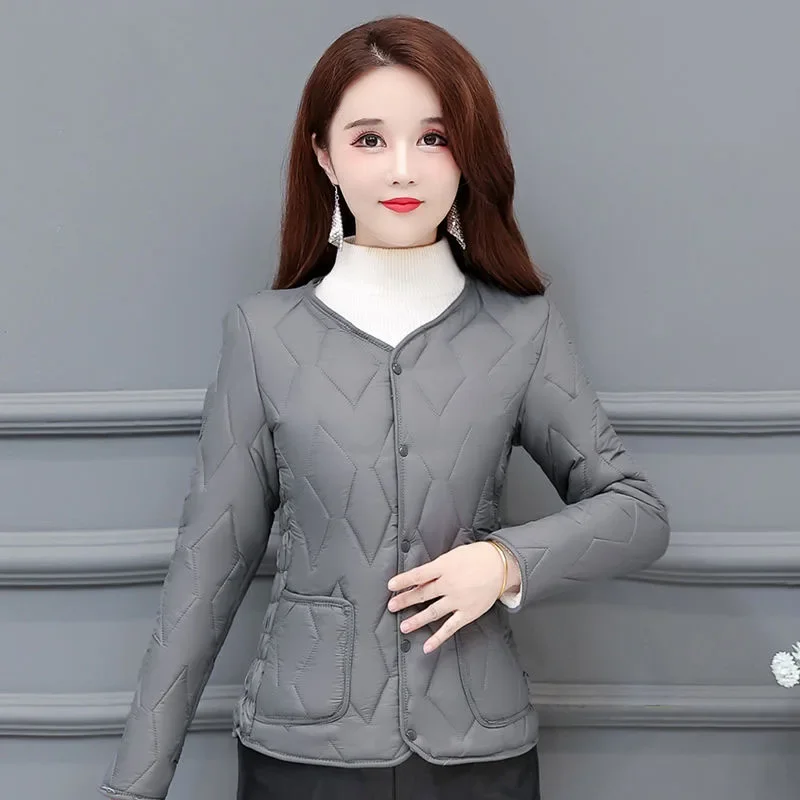 Parka Women's Short Coats Jackets 2023 Winter New Cotton-Padded Clothes Splicing Thickening Frivolous Warm Skinny Parkas Woman
