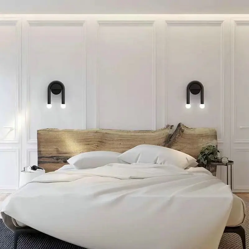 Lampada da parete nordica in ferro semplice, lampada da parete a forma di U dal design moderno e creativo, adatta per camera da letto, soggiorno, corridoio YX564GW