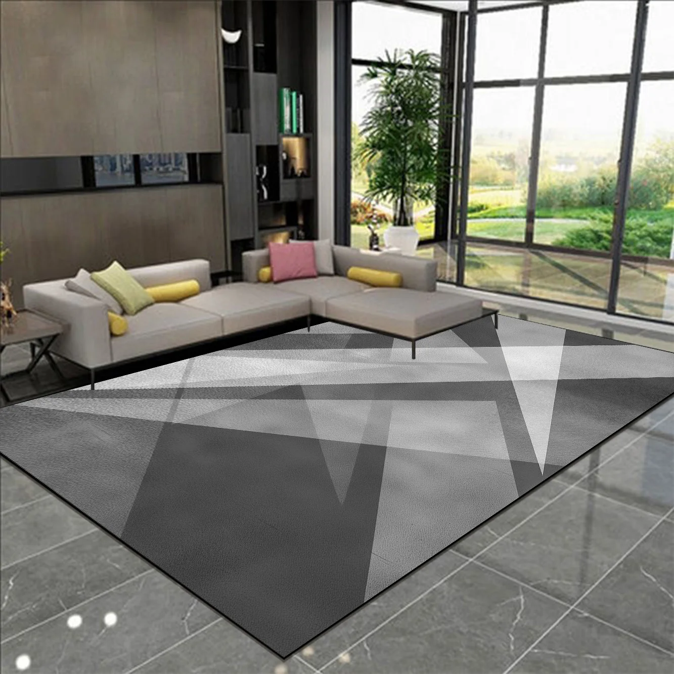 

Nordic Geometry Carpets for Living Room Light Luxury Large Area Home Decor Rugs Bedroom Non-slip Soft Fluffy Floor Mats Washable