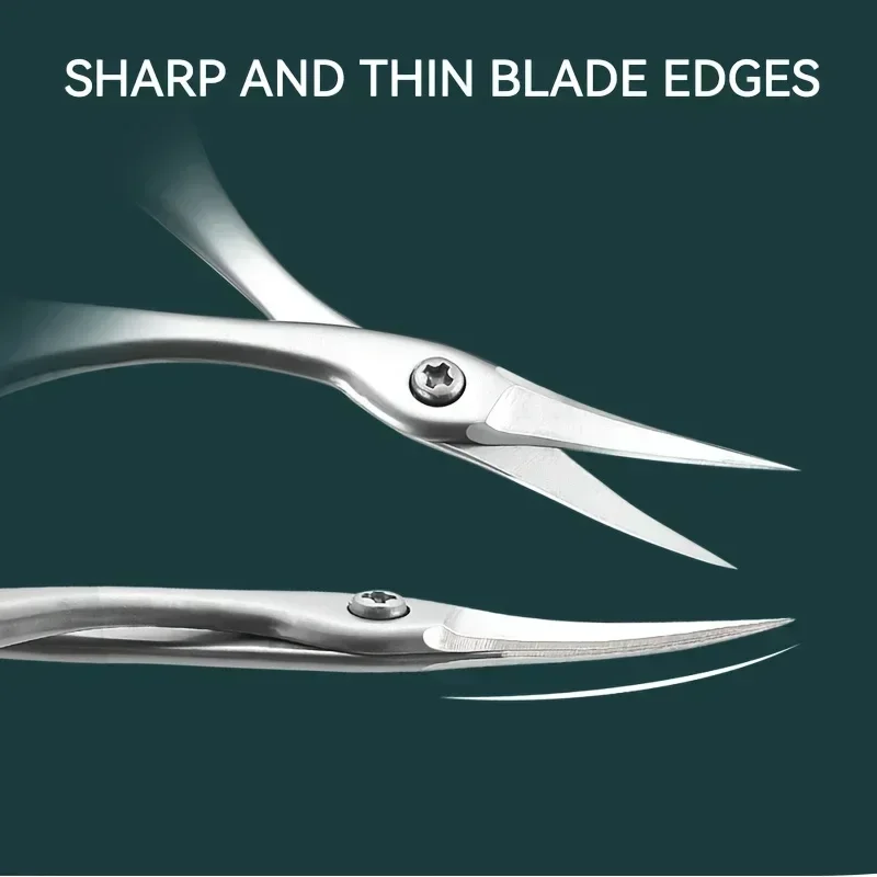 ‌ Cortador de unhas de aço inoxidável tesoura de cutícula ponta de precisão afiada ferramenta de manicure à prova de ferrugem ‌