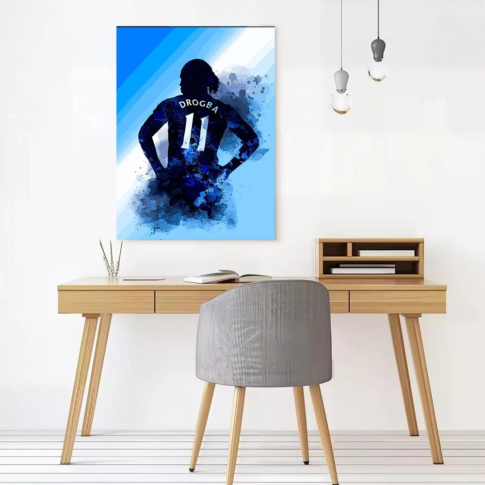 Drogba 11 Silhouette Art Printed Canvas Wall Art Customizable Paintings Poster Perfect Gift for Decoration Living Room Painting