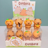 2Pcs/Set Capybara Stationery Cartoon Silicone Dolls pencil sharpener student supplies pencil sharpener children's Toy Prize Gift