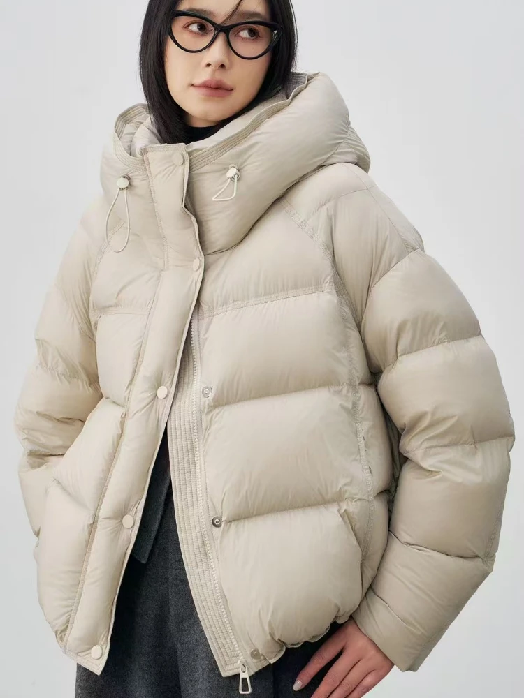 Fashion Light Soft Puff Down Jacket Female Small 2025 Winter New Loose Hooded Bread Clothing Thickened Warm Short Jacket