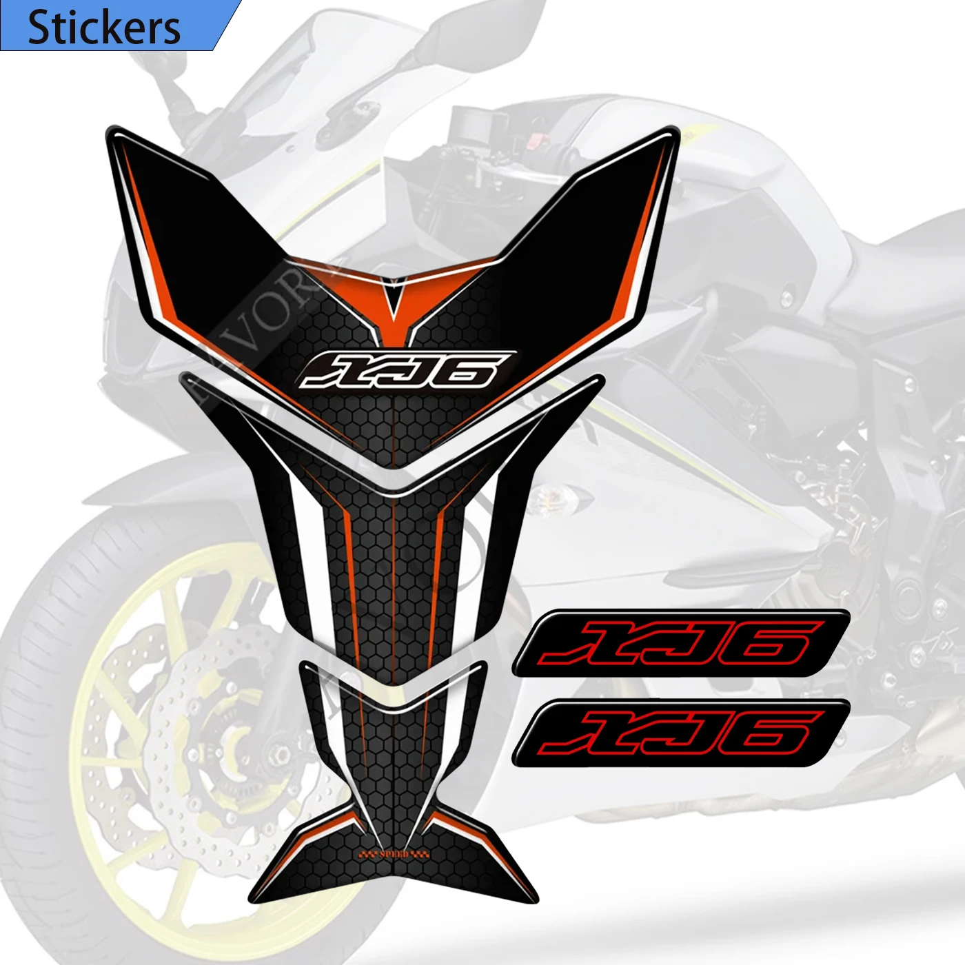 For Yamaha XJ6 XJ6N XJ600 XJ650 Tank Pad Motorcycle Diversion Stickers and Decals ADHESIVE Fuel Oil Kit Knee Helmet Protector