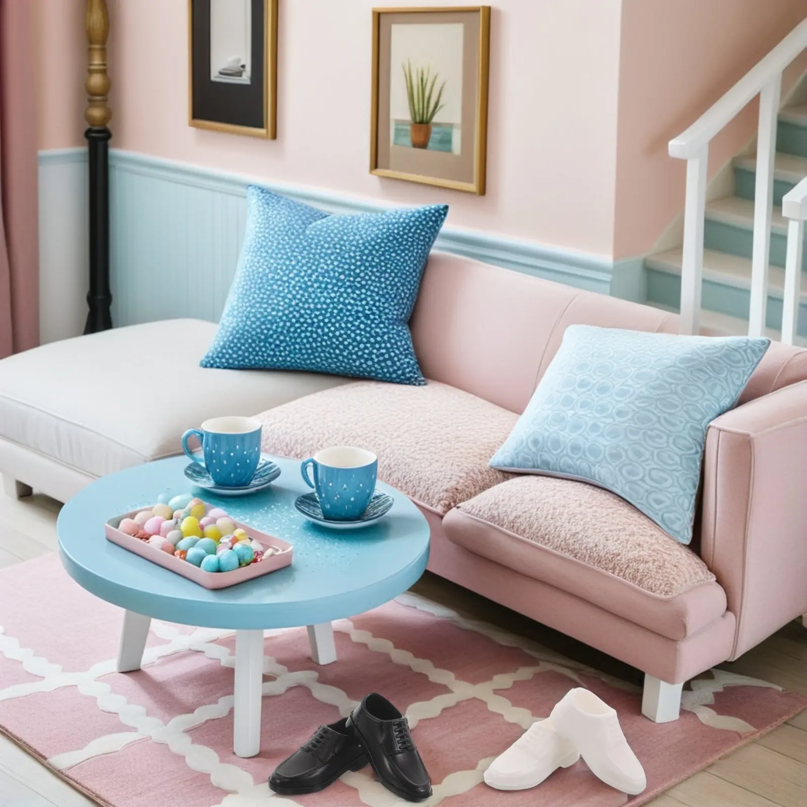 Chaussures miniatures noires de style Prince, 40 pièces, pour garçon de 11 pouces, accessoires de déguisement, bottes décoratives de simulation