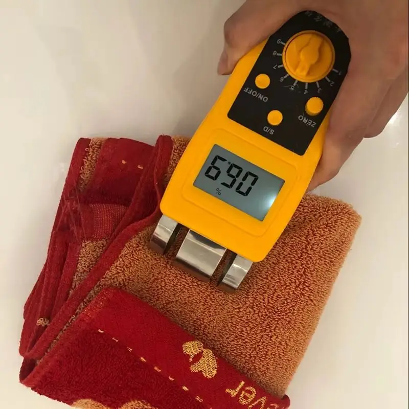 Professional Textile Moisture Meter Digital Fabric Clothing Moisture Measuring Instrument Cotton Moisture Regain Tester DM200T