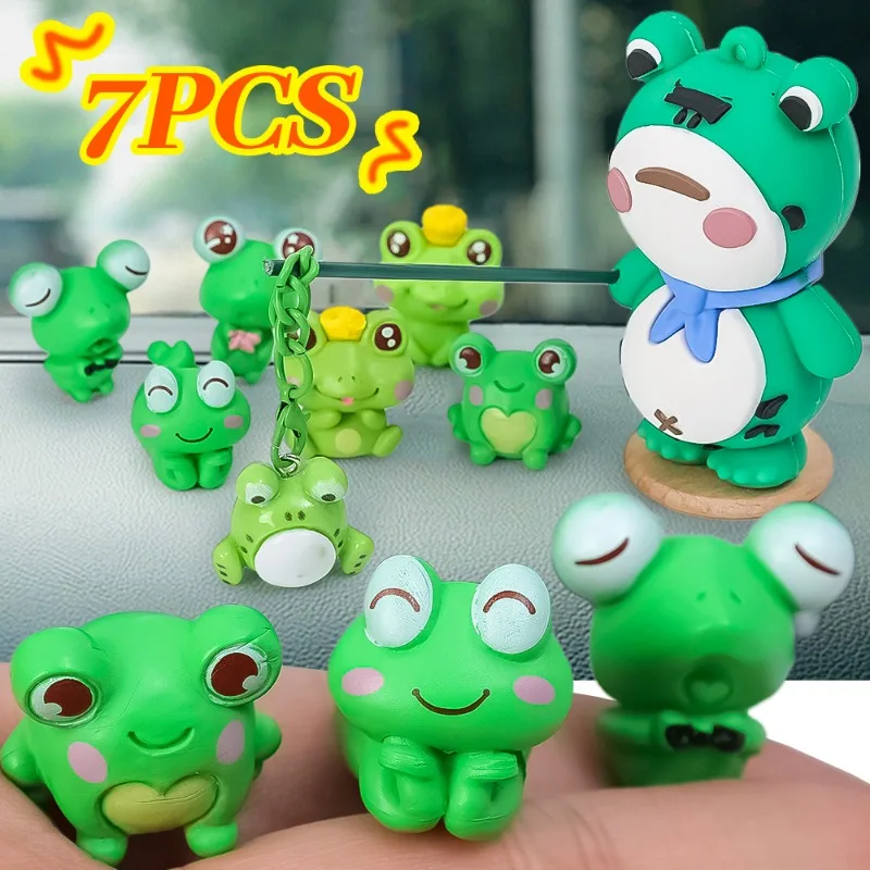 Internet Celebrity Frog Car Ornaments Automatic Center Console Instrument Panel DIY Decorative Ornament Car Interior Accessories