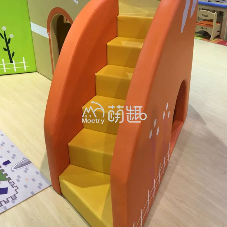 Moetry Foam Multifunctional Colorful Design Indoor Soft Play Equipment Slide Stair Kids Role Playhouse Juegos Suaves Daycare