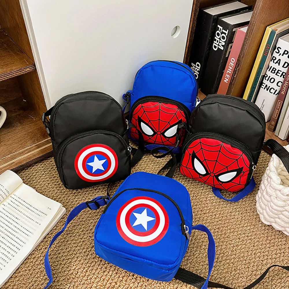 

Marvel Spiderman Captain America Anime Shoulder Bags Children's Crossbody Bags Fashion Satchel Handbags Backpacks for Boys Girls