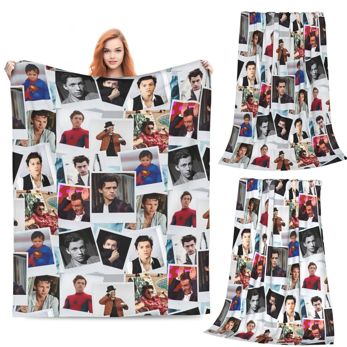 Tom Holland Blanket Fleece Sofa Throw Blanket Super Soft Throw Blankets for Couch Bedding Travel Throws Bedspread Quilt