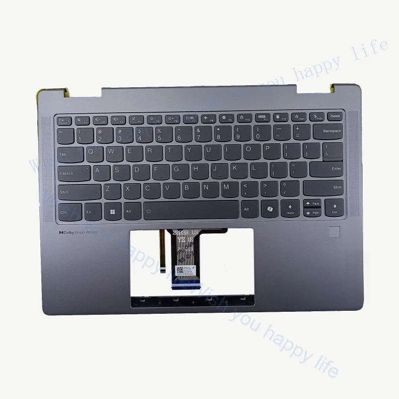 LL 5CB1N96877 Palmrest Case w/ US Backlit Keyboard FP For Yoga 7 2-in-1 14AHP9 83DK