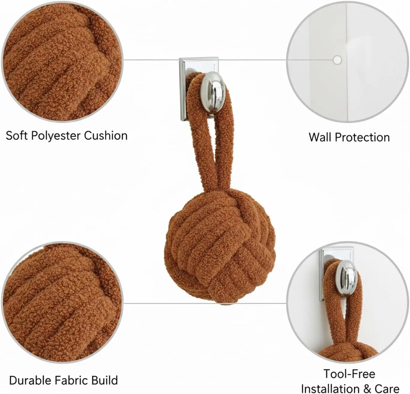 Knot Pillow Ball Plush - Decorative Throw Pillows for Bed Relieve Stress, Round Knot Cushion for Sofa Decor Pet Toy