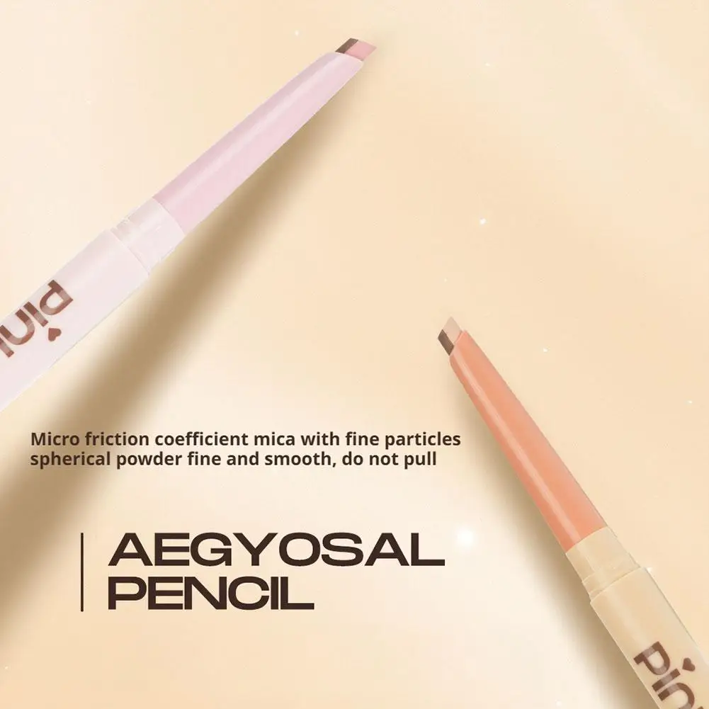 핑크펑크 2-in-1 실크웜 하이라이터 펜, 듀얼 컬러 '팡 펭 레' 아이 하이라이트 펜슬 (스무지 브러쉬 & 리필 포함)