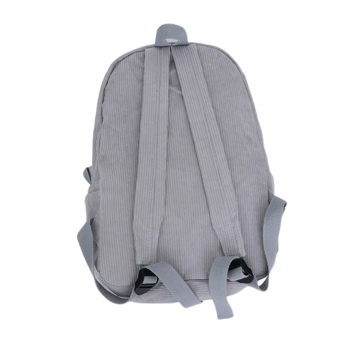 

Corduroy Backpack Light Grey Large Capacity Multifunction Anti-Theft Women Girls Student Backpack Travel School Campus Bag