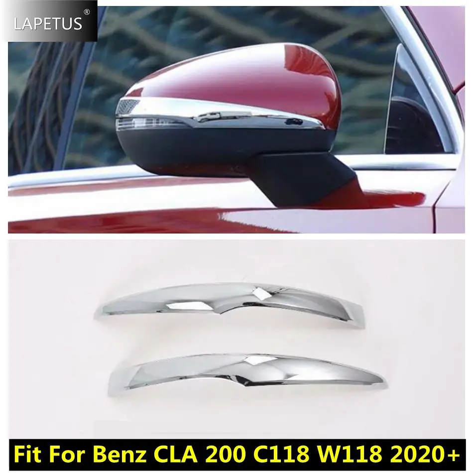 

Auto Door Rearview Mirror Anti-rub Strips Decor Cover Trim For Mercedes-Benz CLA 200 C118 W118 2020 2021 2022 Chrome Accessories