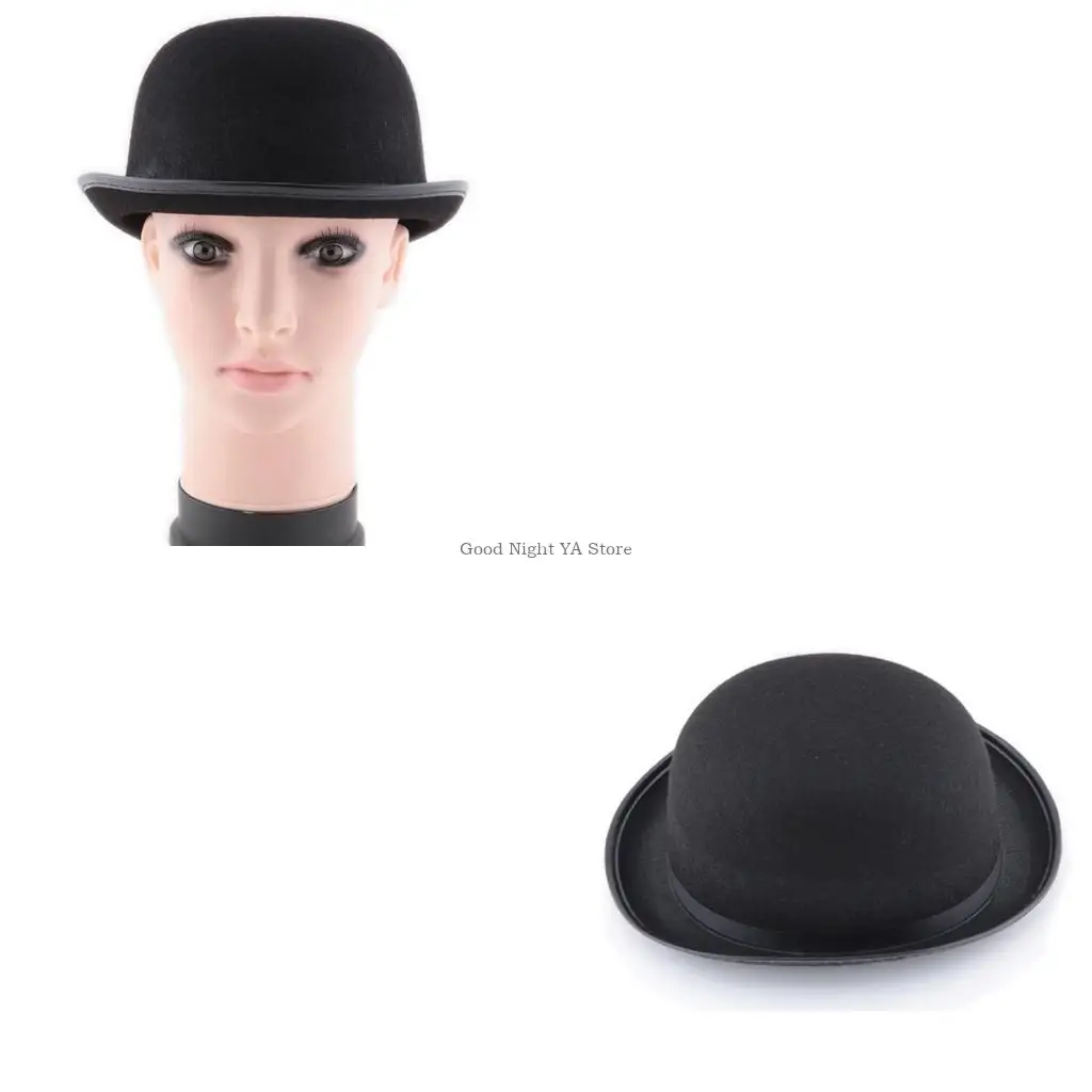 قبعة ساحرة أنيقة للأطفال ذات حافة قصيرة فيدورا لمرحلة الهالوين #1