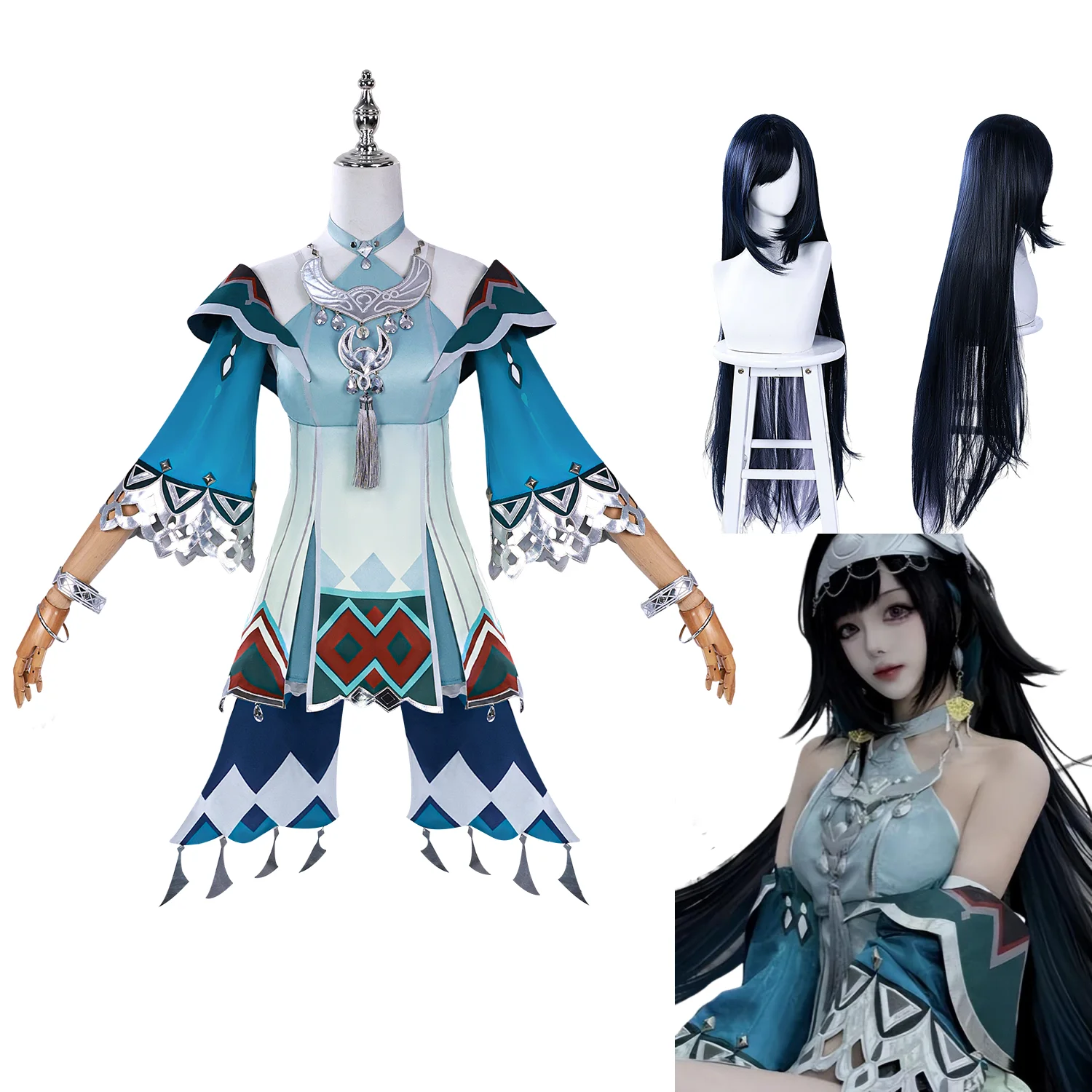 

IN STOCK Genshin Impact Lan Yan Cosplay Costume Full Set with Shoes Wig Carnival, Comic Con Halloween Roleplay for Women Girls