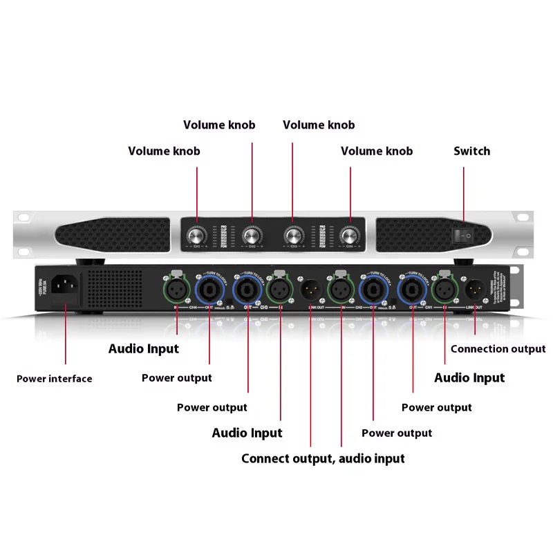 1200 Вт высокая мощность 2/4 канала Hi-Fi энтузиаст цифровой усилитель сабвуфера профессиональный усилитель звука для сцены домашняя вечеринка аудио