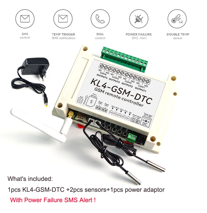 Imagem -02 - Gsm Way Relé Controlador Sms Chamada de Controle Remoto Automação Residencial Inteligente Sim Interruptor Abridor da Porta Garagem com Alerta Falha Energia