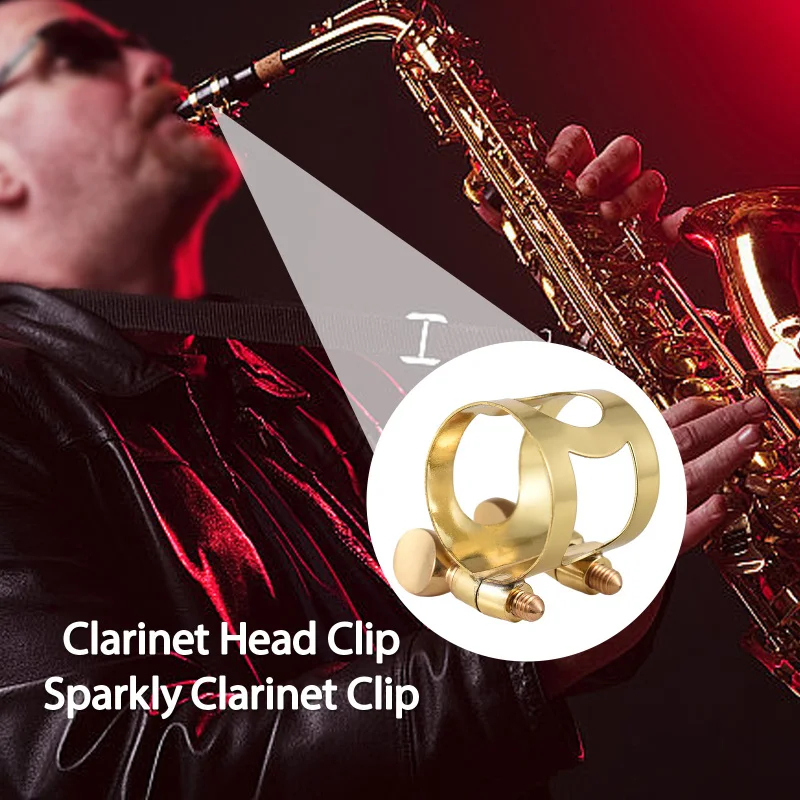 Tenor/Alto/High Pitch Sax Ligature Brass Ligature Fastener Adjustable Double Screw Alto Sax Mouthpiece Ligature Clip Accessories