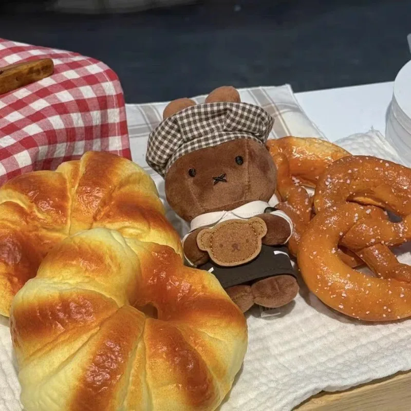 Kawaii Anime dessin animé Miffy Toast Chef édition limitée en peluche porte-clés mignon en peluche pour filles Couple sac à dos breloques cadeau de noël