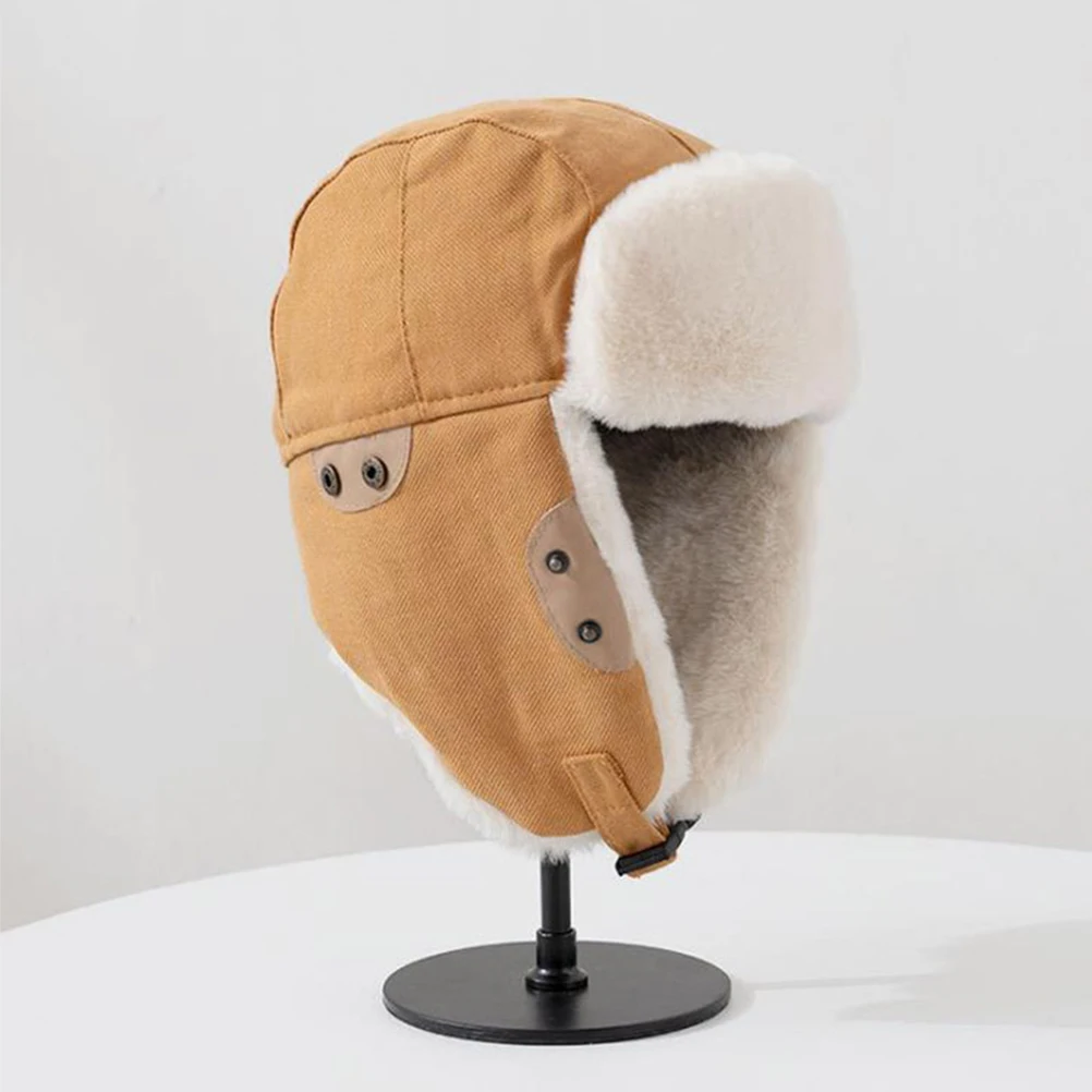 

Cotton Hat Windproof Headgear Unisex Warm Riding Hats Ski Winter Protective Ear Cover Outdoor Sports Thickened