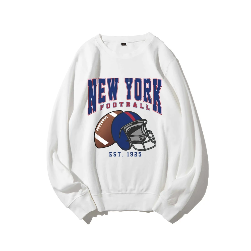 

Round Neck New York Football Team Sweatshirt Uniforms Team Game Hoodie Uniforms Ball Plus Size Tops Unisex Spring & Autumn