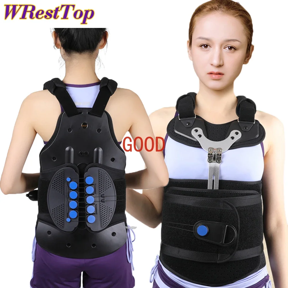 TLSO Thoracic Full Back Brace, Treat Kyphosis Osteoporosis Compression Fractures, Upper Spine Injuries, Pre or Post Surgery