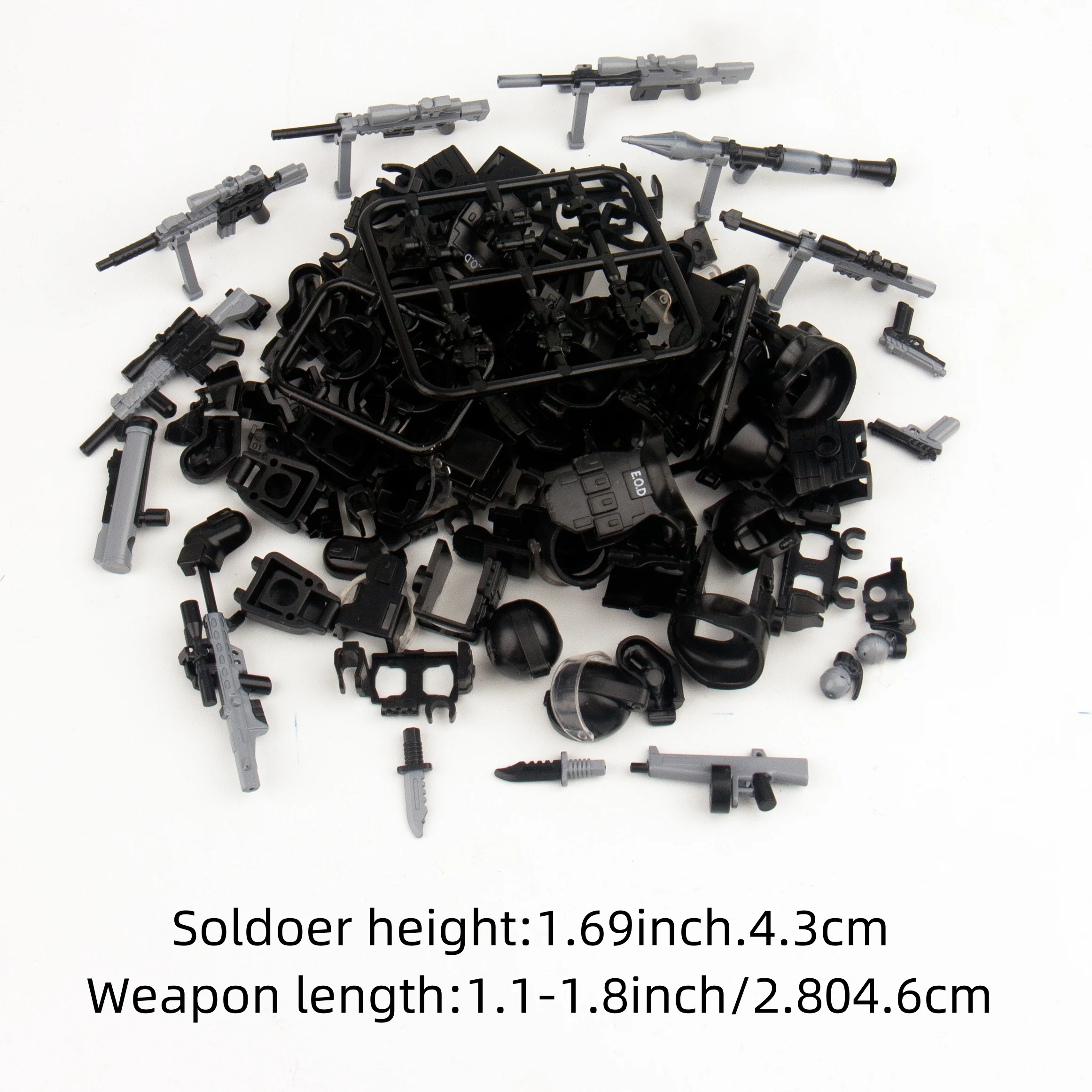 Broń wojskowa Akcesoria do pistoletów dla minifigurek Zabawki blokowe Garnitury Tarcze dla żołnierzy armii Zestaw sprzętu Zestawy do budowania Zabawka dla dzieci