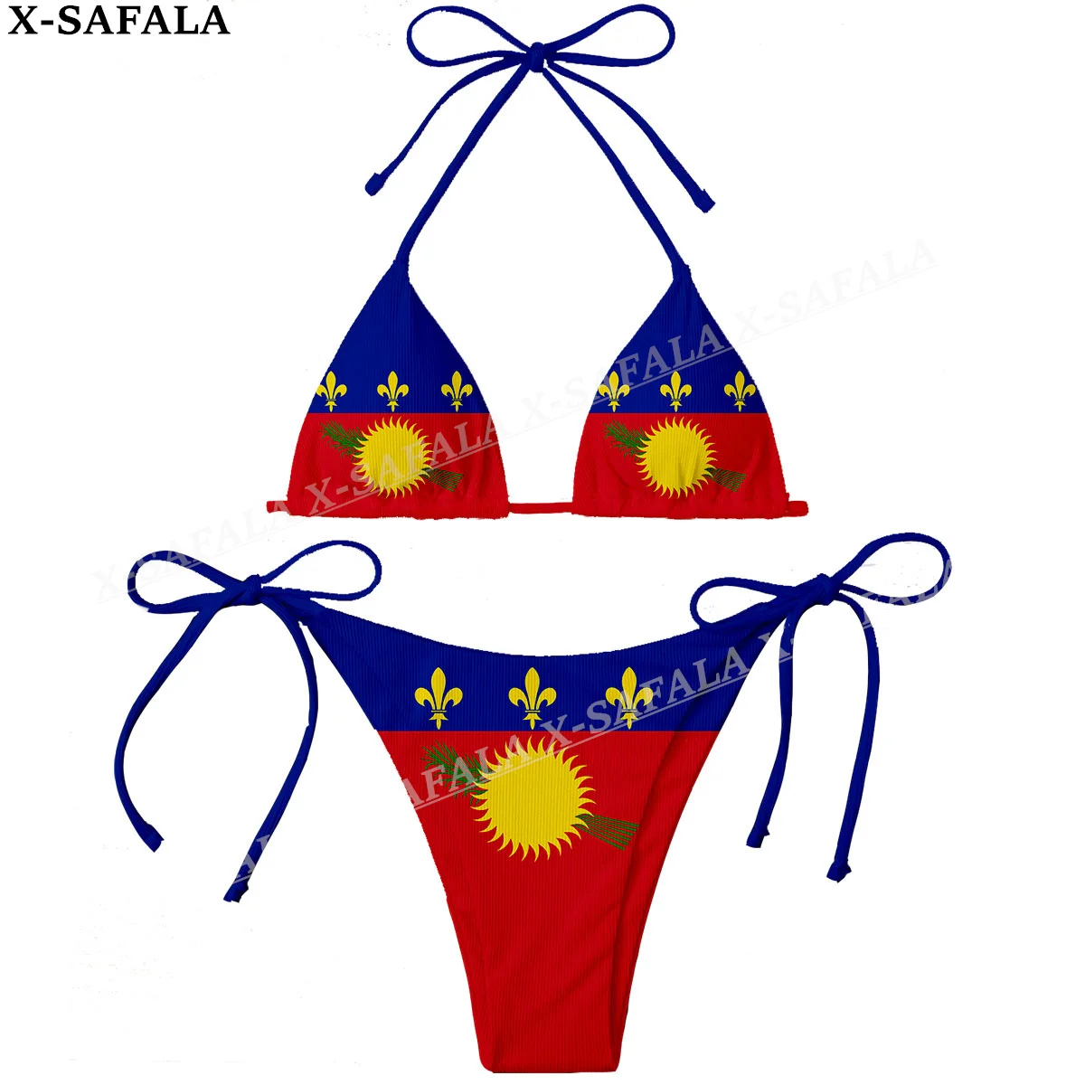 

Guadeloupe Country Flag 3D Print Women Micro Sexy Bikini Bra Set Summer Beachwear Sexy Beach Two Pieces Bathing Suits Swimwear