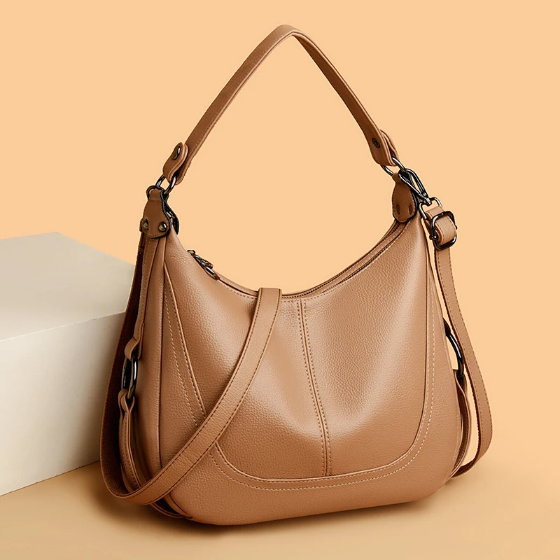 

Женские сумки через плечо с множеством карманов, брендовые кожаные женские дизайнерские сумки 2025 года, стильные сумки-мессенджеры, основной кошелек