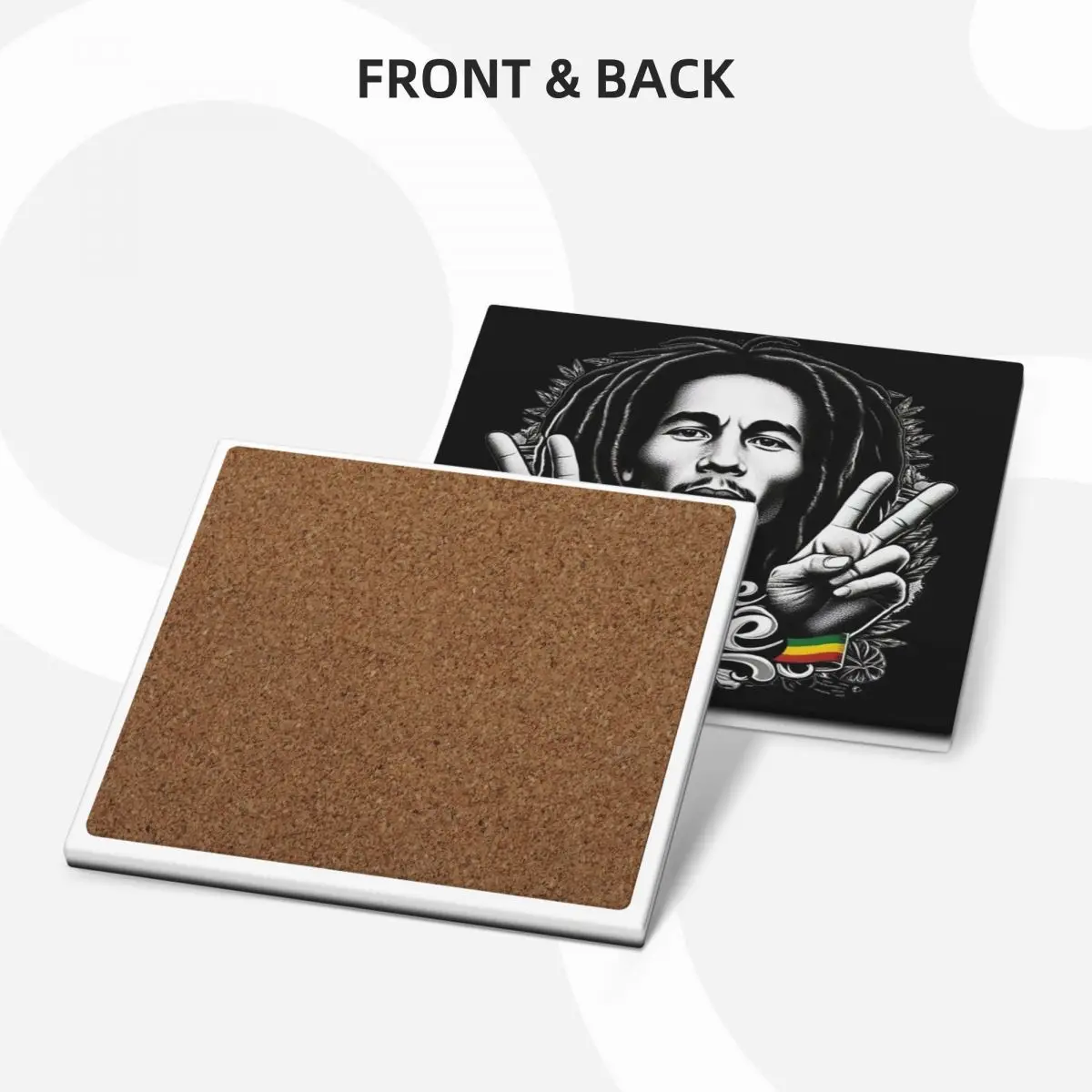 Bob Marley Reggae Coaster Ceramics Baking Mat Table Decoration And Accessories Mat For Kitchen Dining Table Mat Coffee Mat