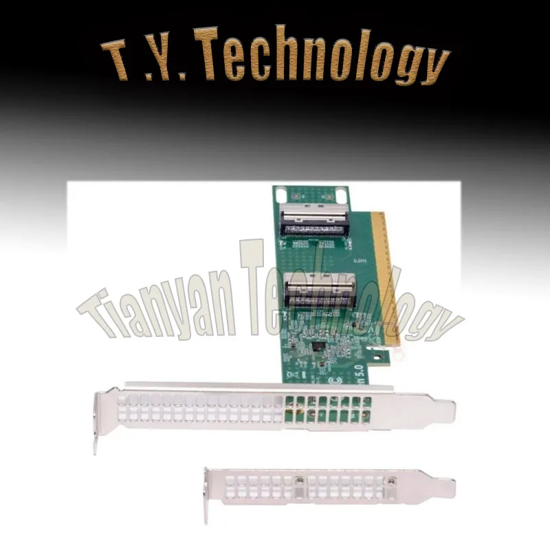 PCI-E 5.0 PCI-Express 16x PCIe x16 to Two MCIO 8i Adapters SFF-TA-1016