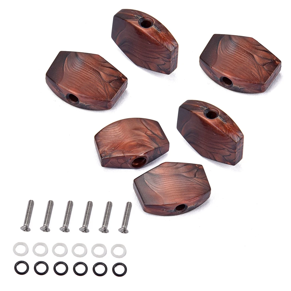 Guitar Tuning Peg Botões, Tuning Pegs Knobs, Cabeças de máquina para guitarra, 6 pcs por conjunto