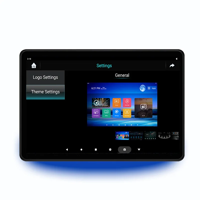 Monitor per poggiatesta Schermo IPS curvo 2,5D da 13,5 pollici Monitor Android girevole