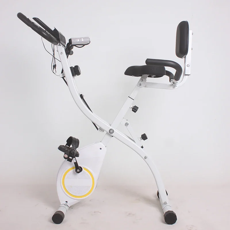 Foldable High Quality Home Gym Sports Equipment Magnetic Resistance Fitness Exercise Bike  With Back Seat view 3