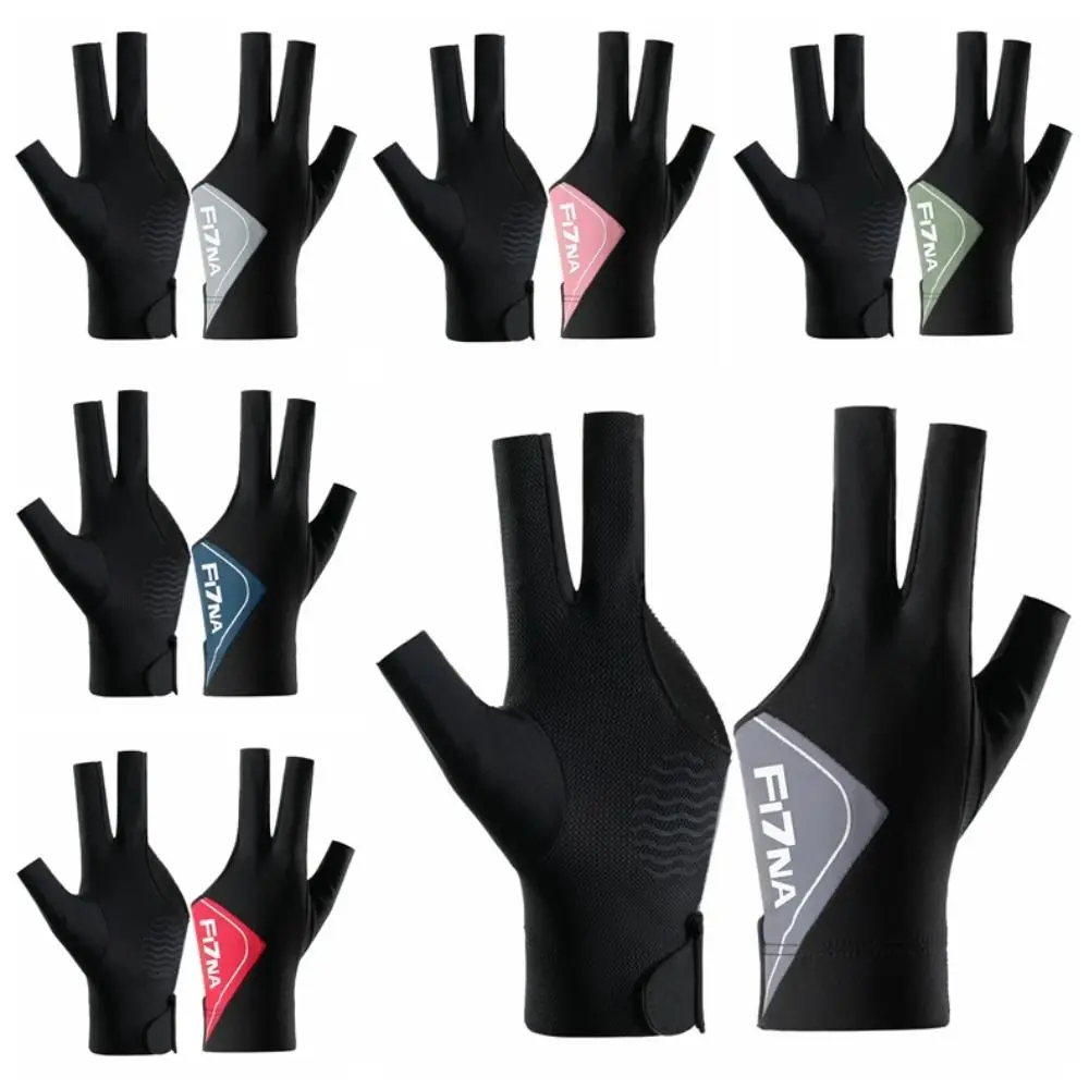 

Breathable Billiards Gloves Left Hand Quick Drying Three-finger Gloves Sweat Proof Anti-slip Snooker Cue Glove Pool Cue
